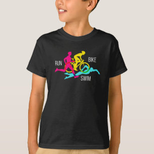 Camiseta Maratona natação de atleta desportiva Triathlon