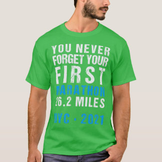 Camiseta Maratona Nova Iorque da NYC Nunca Esquece Sua Prim