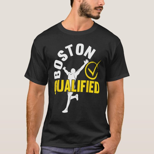 Camiseta Maratona Orgulhosa Qualificadora de Boston em exec (Frente)