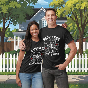 Camiseta Maravilha de felicidade Marido Esposa Arte Anivers