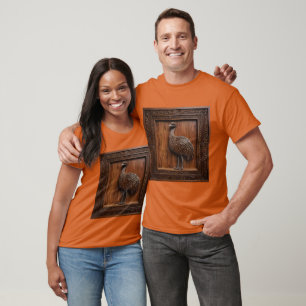 Camiseta Maravilhas: Impressão de madeira de Emu Australian