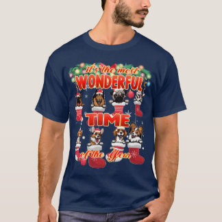 Camiseta Maravilhosa Cães Celebração de Natal