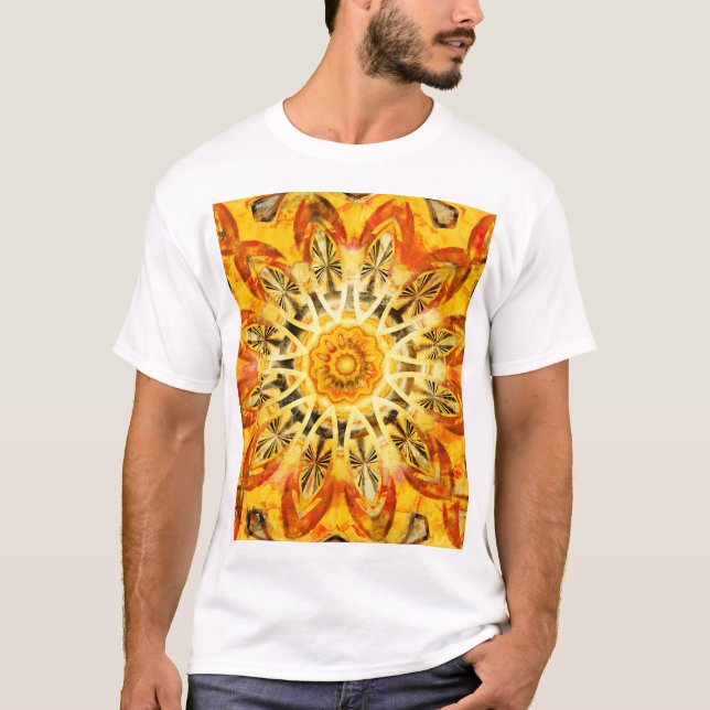 Camiseta Maravilhoso Amarelo Sunshine Mandala (Frente)