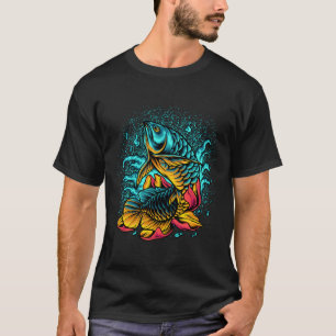 Camiseta Maravilhoso Peixe Arowana Com Fowes Para Peixes-P