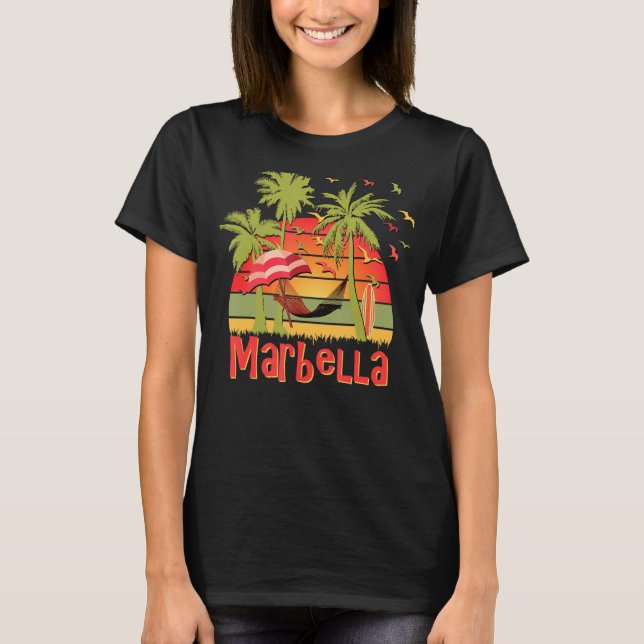 Camiseta Marbella Espanha Sunset Beach Hammock (Frente)