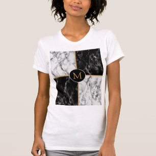 Camiseta Marble de Verificação Preto e Branco - Adicionar