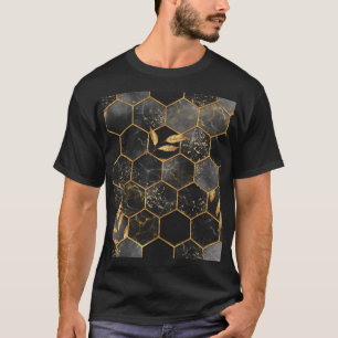 Camiseta Marble Hexagon, Ouro Deixa Textura.
