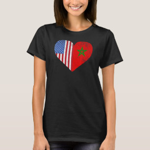 Camiseta Marca Americana do Marrocos Heart Marrocos Usa