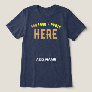 CAMISETA MARCA AZUL DE MARINHO SÓLIDO MODERNO PERSONALIZÁVE