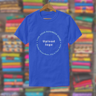 Camiseta Marca comercial em texto circular de padrão no Roy