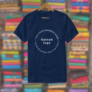 Camiseta Marca comercial no texto circular de padrão no Mar