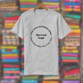 Camiseta Marca comercial no texto circular padrão na Cinza