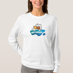 Camiseta Marca d'água de Leve Longa Básica das Mulheres
