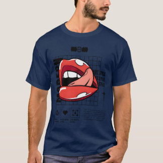 Camiseta Marca de batom impressão de lábios de arte moderna
