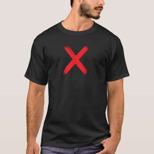 Camiseta Marca de Cruz Vermelha Grunge X (Frente)