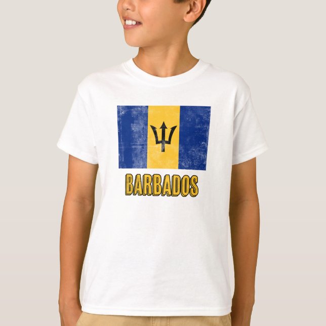 Camiseta Marca do olhar "Grunge" de Barbados. (Frente)