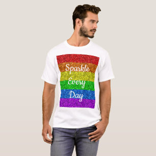 Camiseta Marca LGBT vibrante Sparkle todo dia texto persona