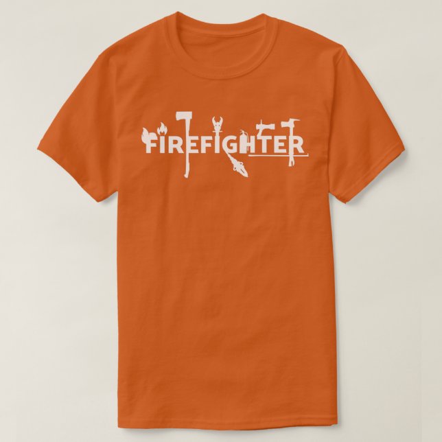 Camiseta Marcação do bombeiro com equipamento (Frente do Design)
