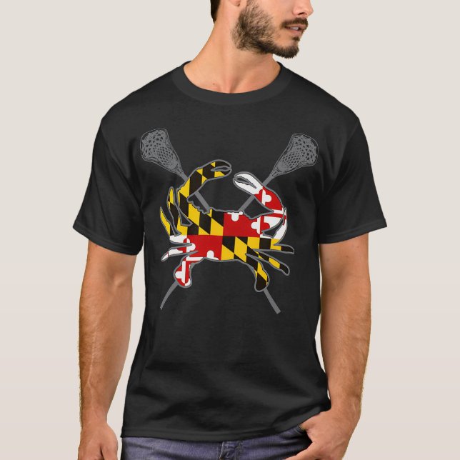 Camiseta Marcar Maryland Crab Lacrosse cruzado Stick MD Fla (Frente)
