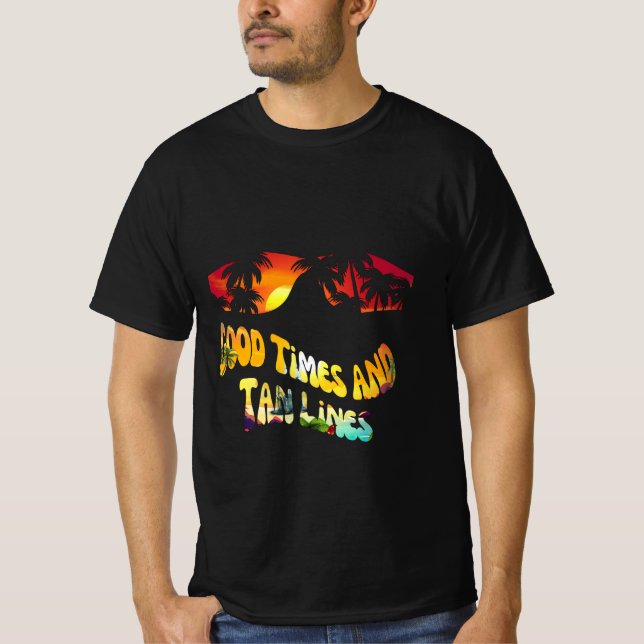 Camiseta Marcas de bronzeado de verão retrô (Frente)