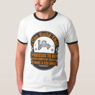 Camiseta Marceneiro Engraçado de Madeira DIY Eu Posso Const