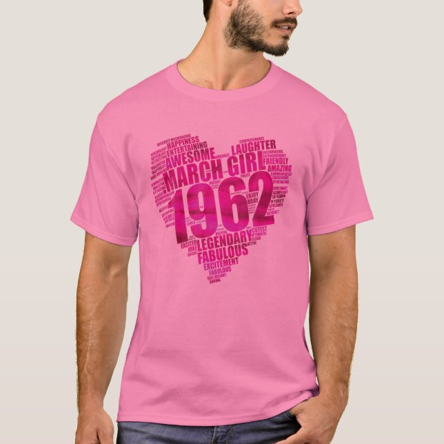 Camiseta MARCH GIRL 1962 Incrível Grande Coração 60º Bi (Frente)