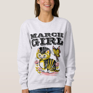 CAMISETA MARCH GIRL BIRTHDAY KITTEN CAT T SHIRTS