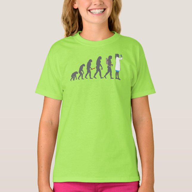 Camiseta Marcha da Mulher pela Ciência: Evolução do Progres (Frente)
