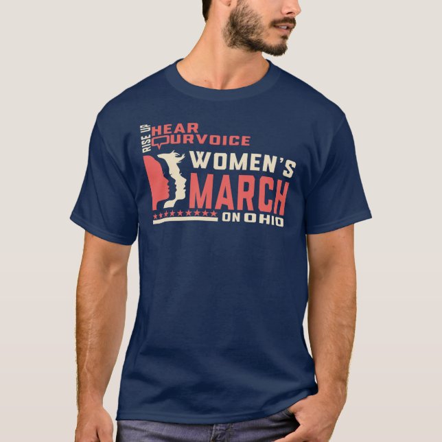 Camiseta Marcha das Mulheres Aumenta em Ohio (Frente)