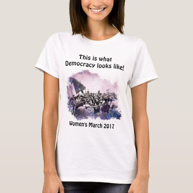 Camiseta Marcha das Mulheres É assim que a Democracia se pa (Frente)