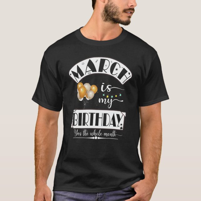 Camiseta Marcha Engraçada É O Meu Aniversário O Mês Inteiro (Frente)
