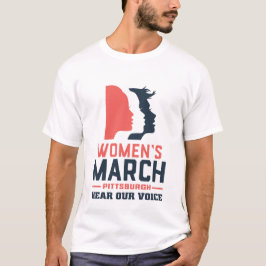 Camiseta Marcha feminina em Pittsburgh Ouça nossa voz