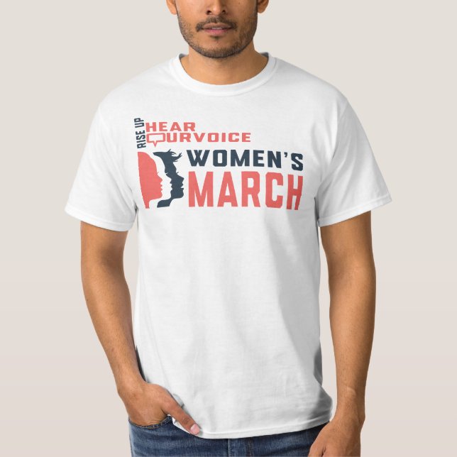 Camiseta marcha feminina para cima ouvir voz (Frente)