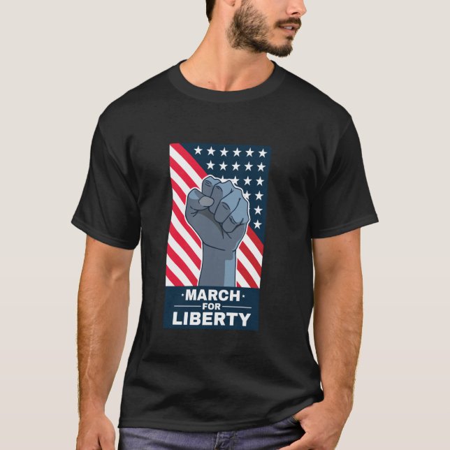 Camiseta Marcha pela Liberdade de Protesto Washington (Frente)