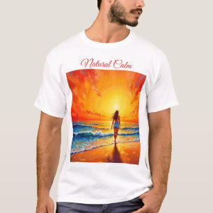 Camiseta Marcha tranquila poente do sol arte brilhante do o