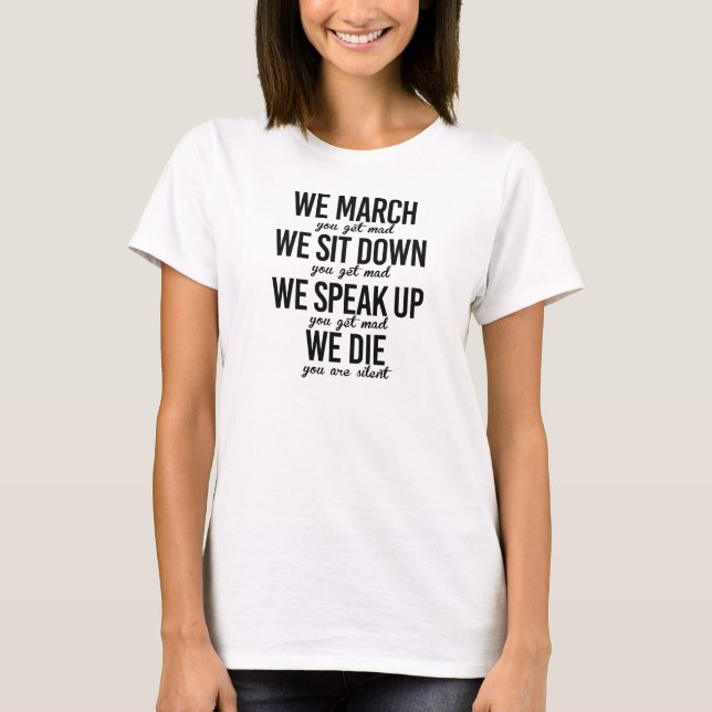 Camiseta Marchamos Que Você Ficará Louco - (Frente)