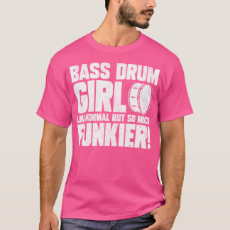 Camiseta Marchando Banda Drummer Engraçada Garota do Bass
