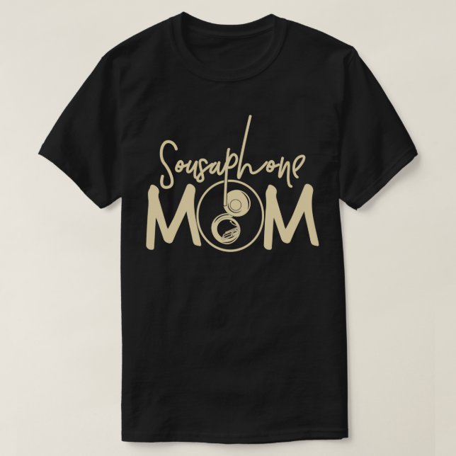 Camiseta Marching Banda Engraçado Sousaphone Mãe (Frente do Design)