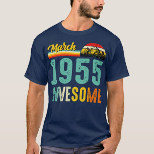 Camiseta Março 1955 Birthday Gift Shirt Vintage março 1955