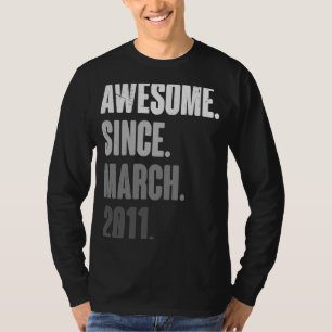 Camiseta Março Aniversário 12 Decoration 12 Anos Old Vintag