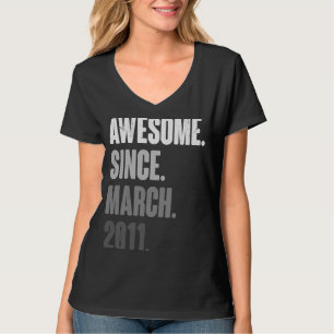Camiseta Março Aniversário 12 Decoration 12 Anos Old Vintag