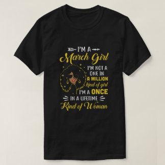 Camiseta Março Aniversário Presente Sou Rainha Negra Menina