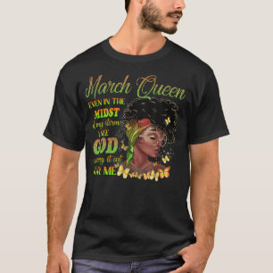 Camiseta Março, Aniversário, Rainha Negra No Meio Da Minha 