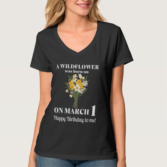 Camiseta Março Birth Flower Daffodil e Jonquils Março 1 B (Frente)
