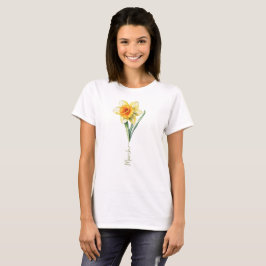 Camiseta Março Daffodil Nascimento Mês Flor