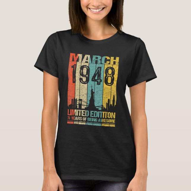 Camiseta Março De 1948 74 Anos De Esforço (Frente)