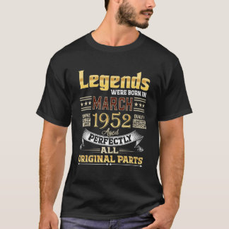 Camiseta Março De 1952 70 Anos Eram Bo 70 Legendas De Anive