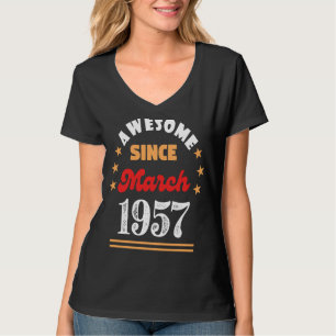 Camiseta Março De 1957 Aniversário Espetacular Desde 1957 M