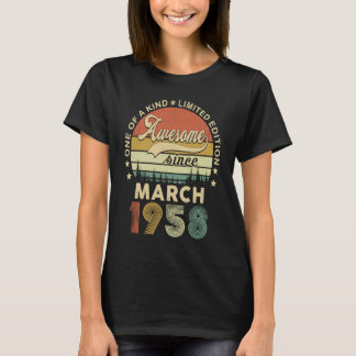 Camiseta Março De 1958 65 Anos De Estar Incrível Retro 65º 