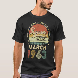 Camiseta Março De 1963 60 Anos De Estar Incrível Retro 60º 